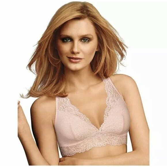 Maidenform Womens Size Small Lace T-Back Bralette DM1126 Lightly Lined Pink 130 - Picture 1 of 1